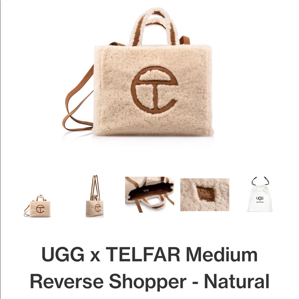 UGG x TELFAR medium reverse shopper in color natural